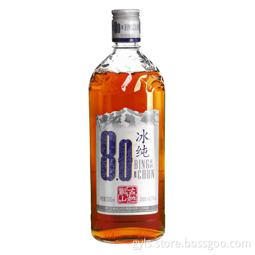 Light yellow Bing Chun Ba Du wine